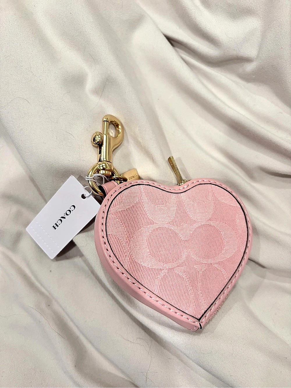 Coach Heart Coin Purse in Pink NWT